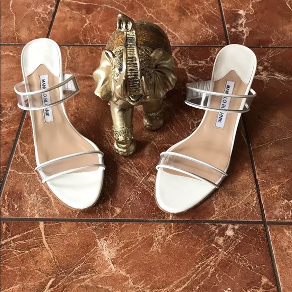 manolo blahnik clear strap sandal